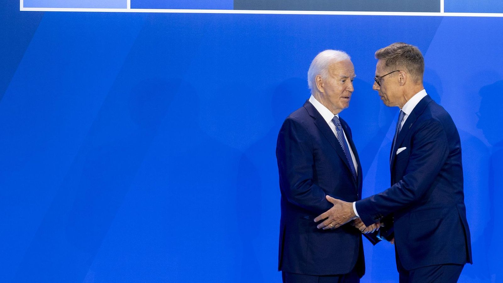 Joe Biden ja Alexander Stubb Naton huippukokouksessa Washingtonissa 10. heinäkuuta.