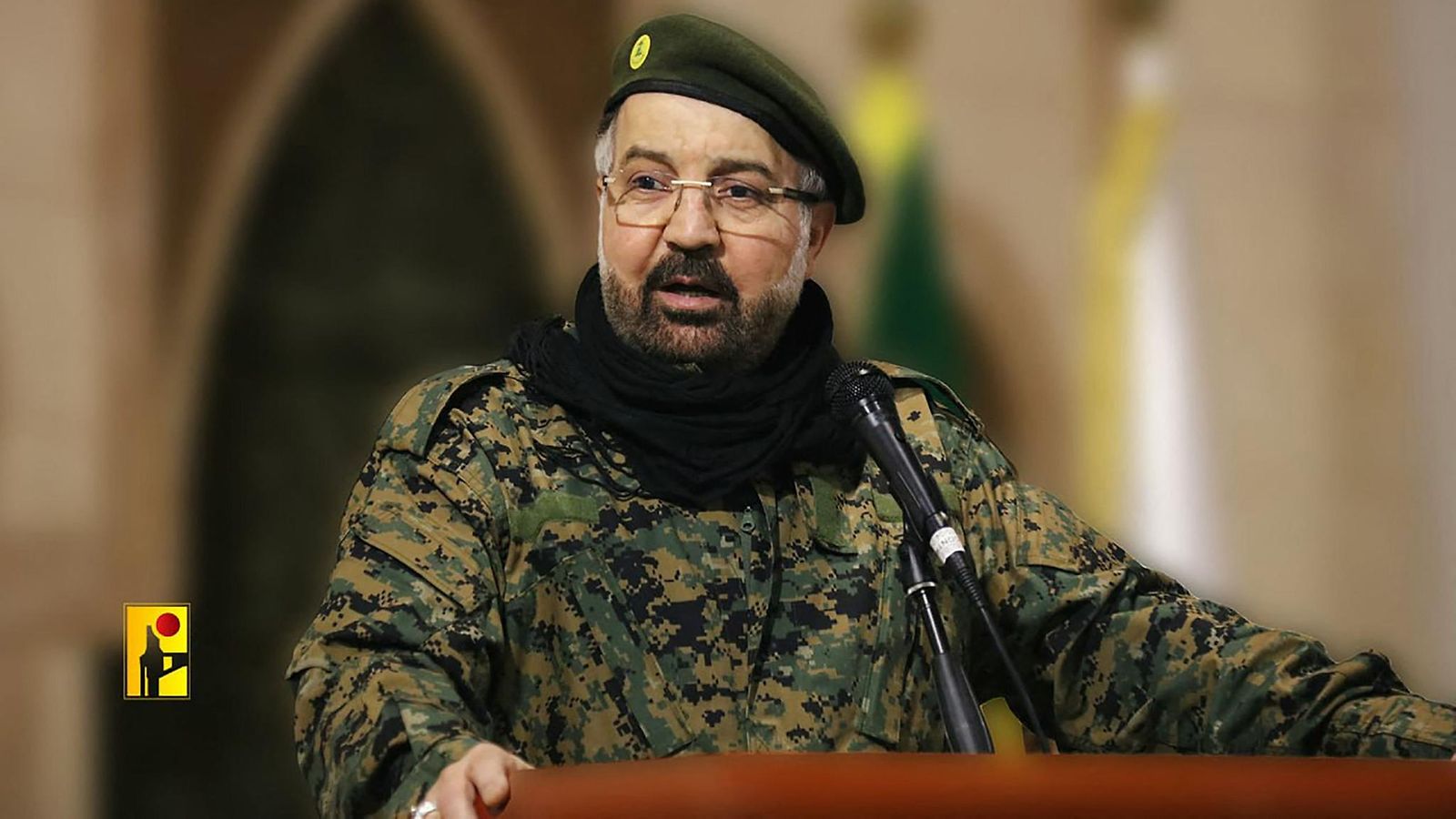 Hizbollah-johtaja Fuad Shukr 31. heinäkuuta julkaistussa kuvassa.