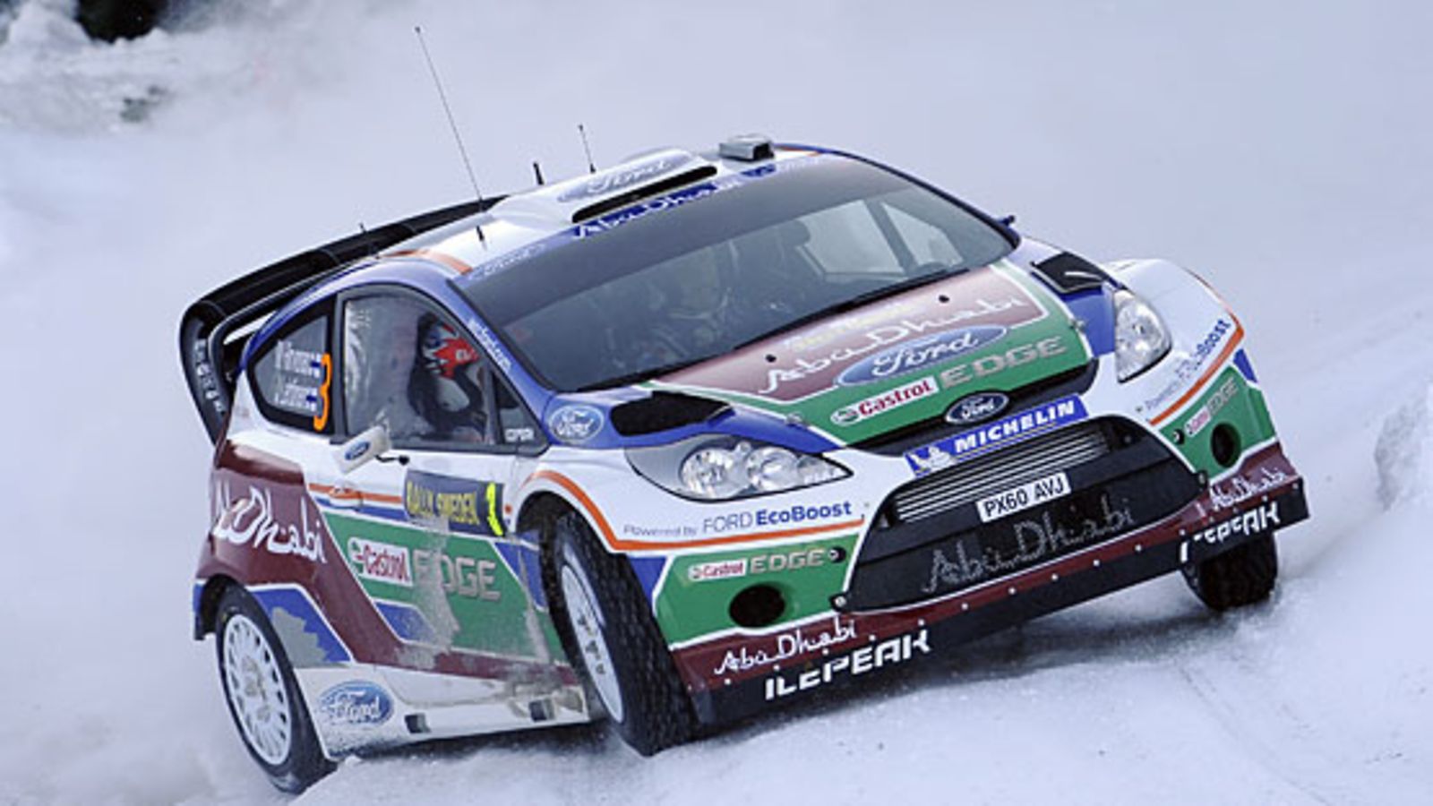 Mikko Hirvonen Ruotsin MM-rallissa.