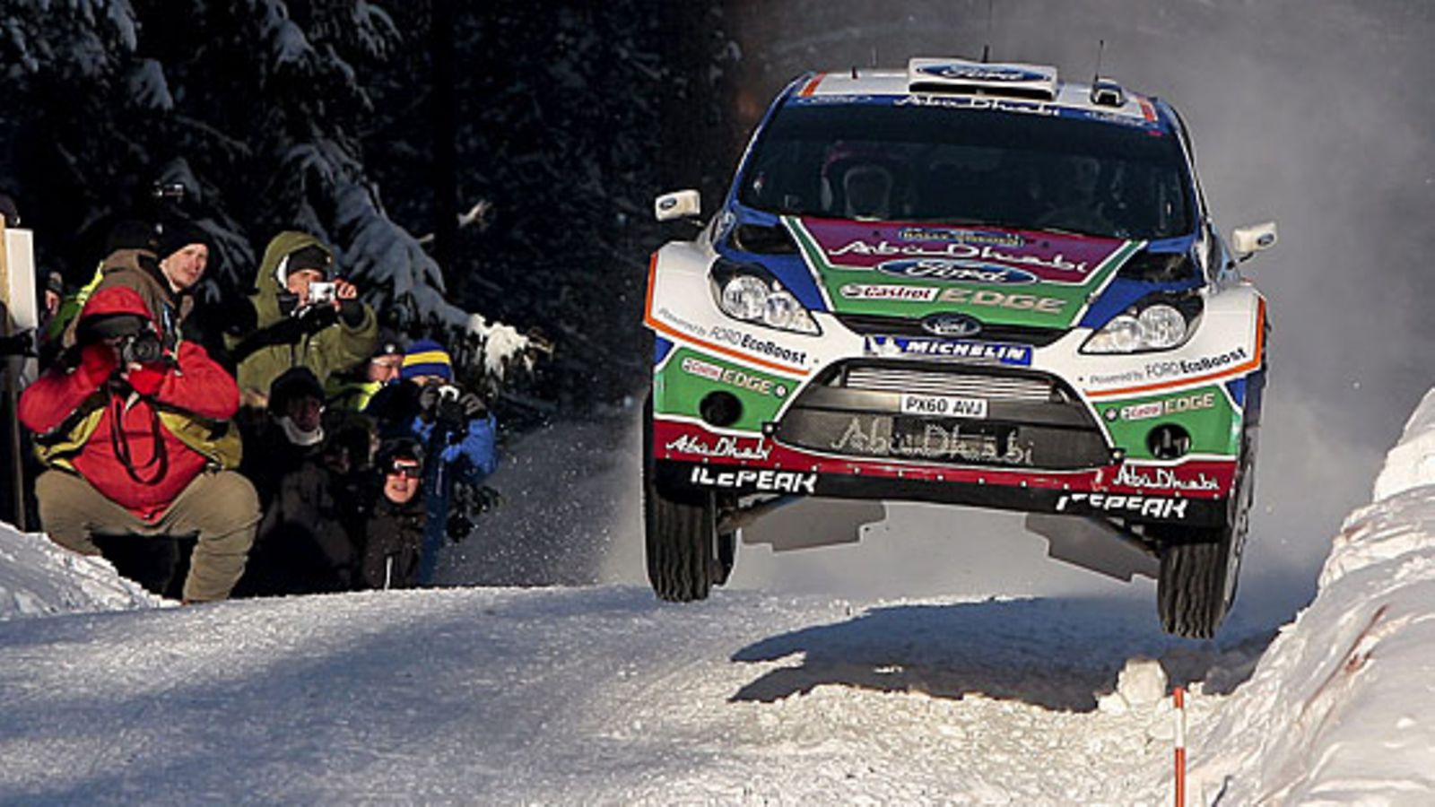 Mikko Hirvonen Ruotsin MM-rallissa.
