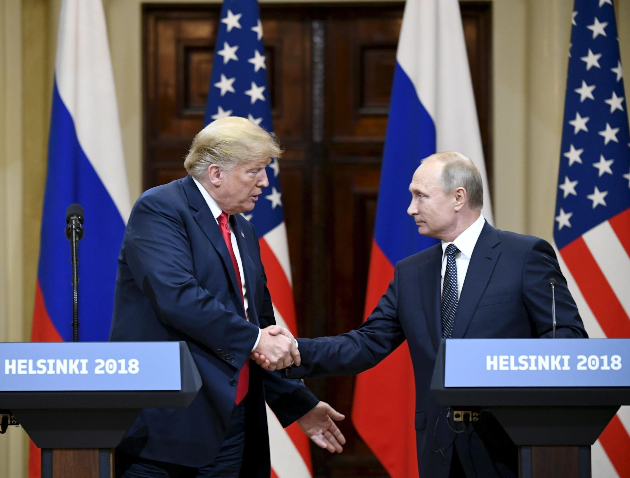 Donald Trump ja Vladimir Putin tapasivat Helsingissä heinäkuussa 2018.