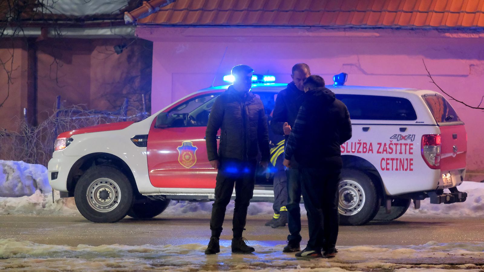 Detectives inspect the crime scene in Cetinje, Montenegro, 01 January 2025.