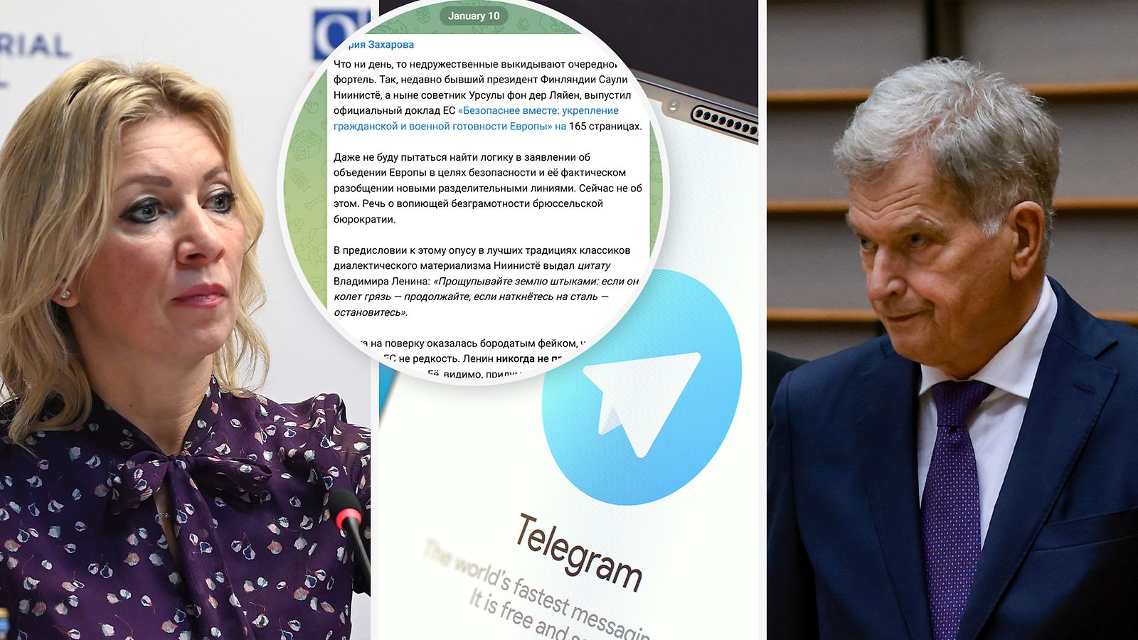 1001 Sauli Niinistö, Marija Zaharova, Telegram