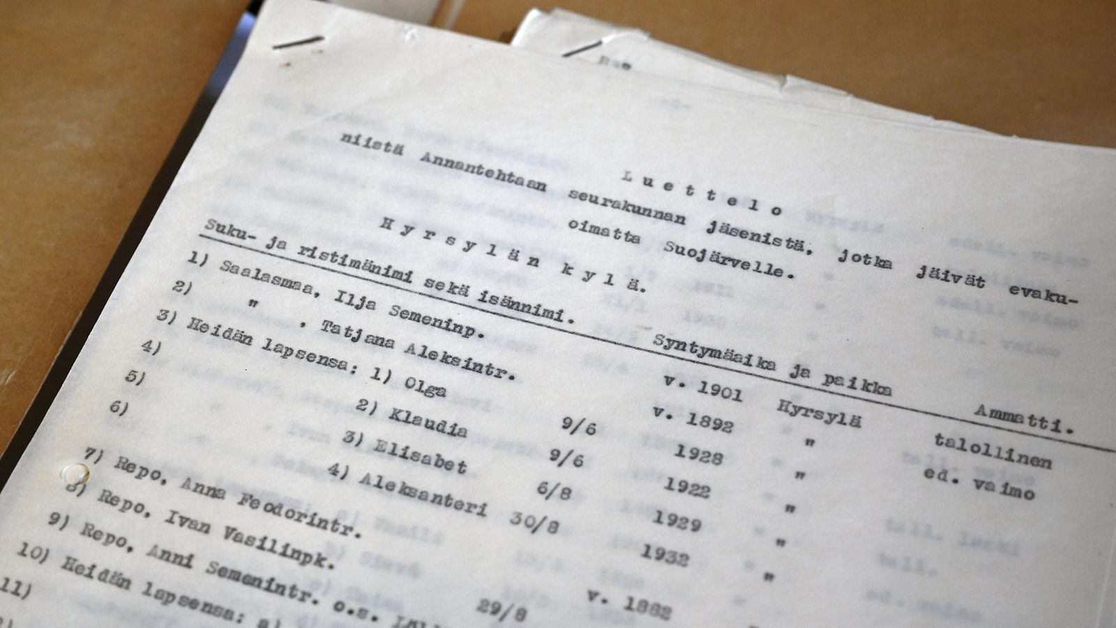 Kansallisarkiston Suomalaiset Venäjällä 1917-1964 -tutkimushankkeen aineistoa Kansallisarkistossa Helsingissä 26. syyskuuta 2023.