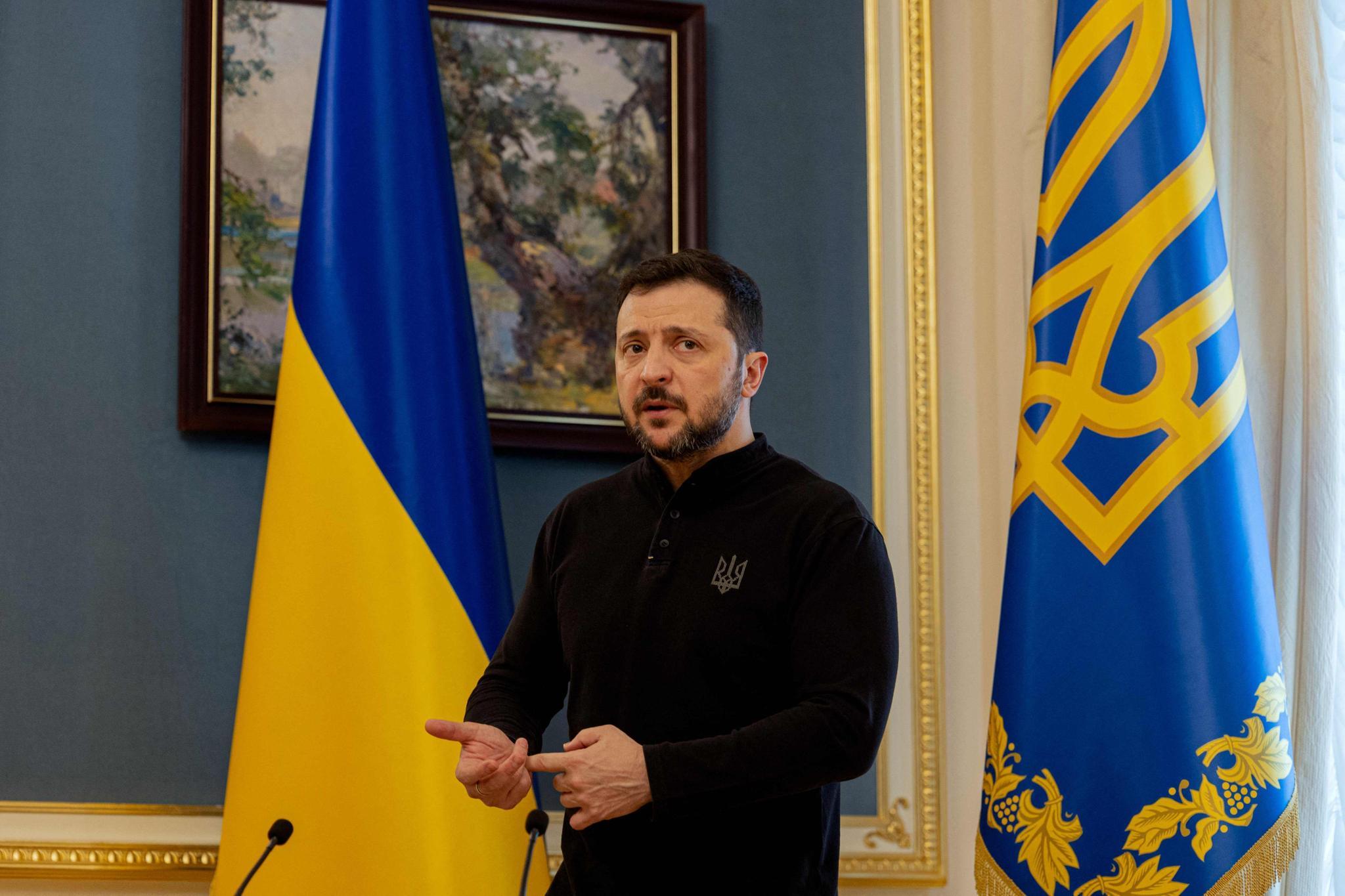 Ukrainan presidentti Volodymyr Zelenskyi Kiovassa 19. helmikuuta.