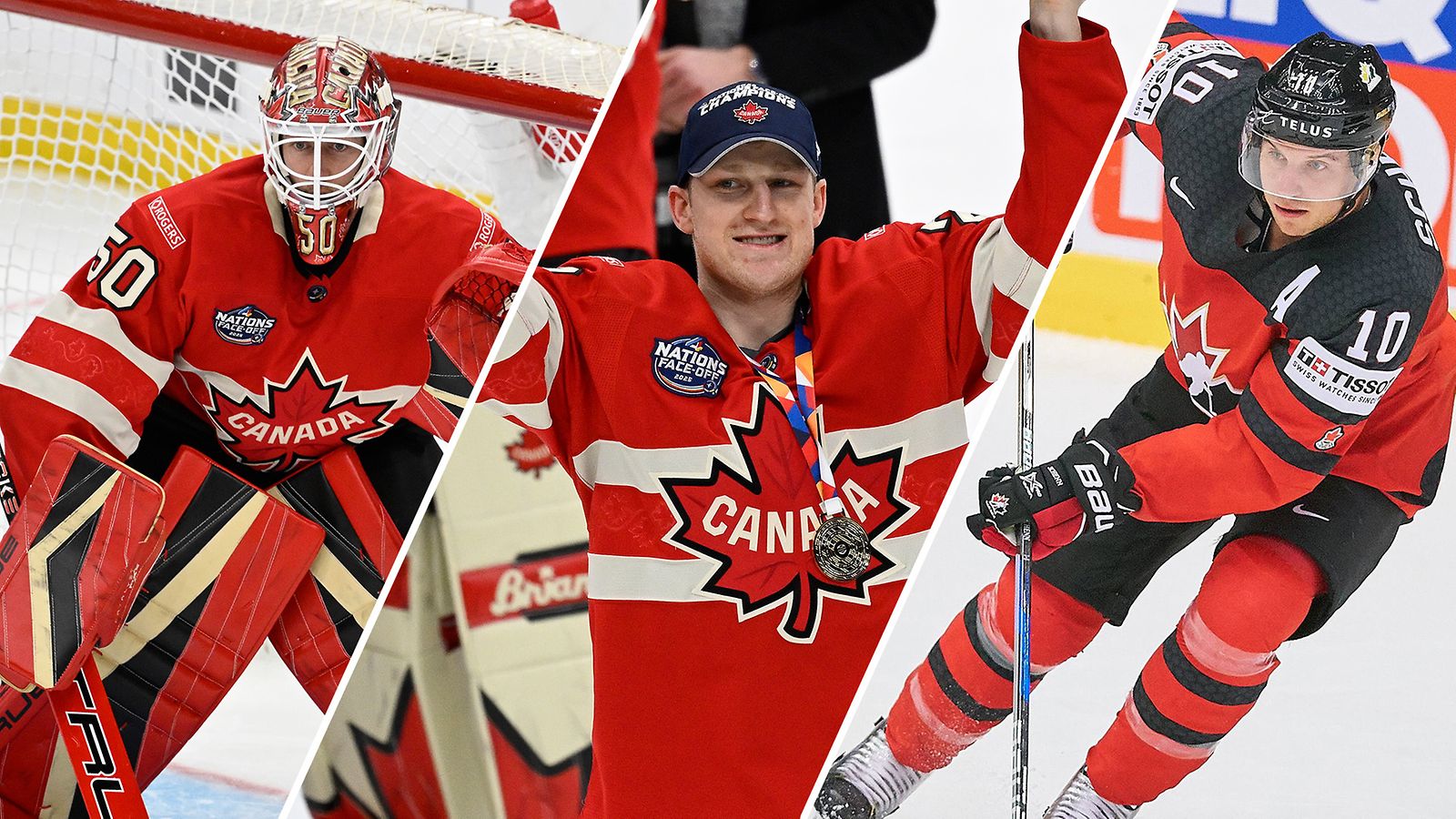 Jordan Binnington, Nathan MacKinnon, Brayden Schenn, 2025