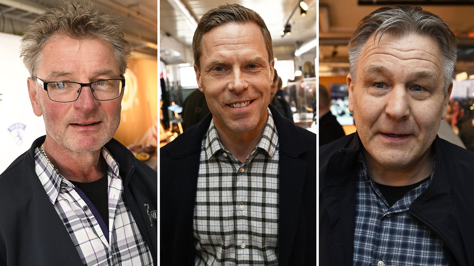 Mika Nieminen, Saku Koivu ja Raimo Summanen Tukholmassa maanantaina.