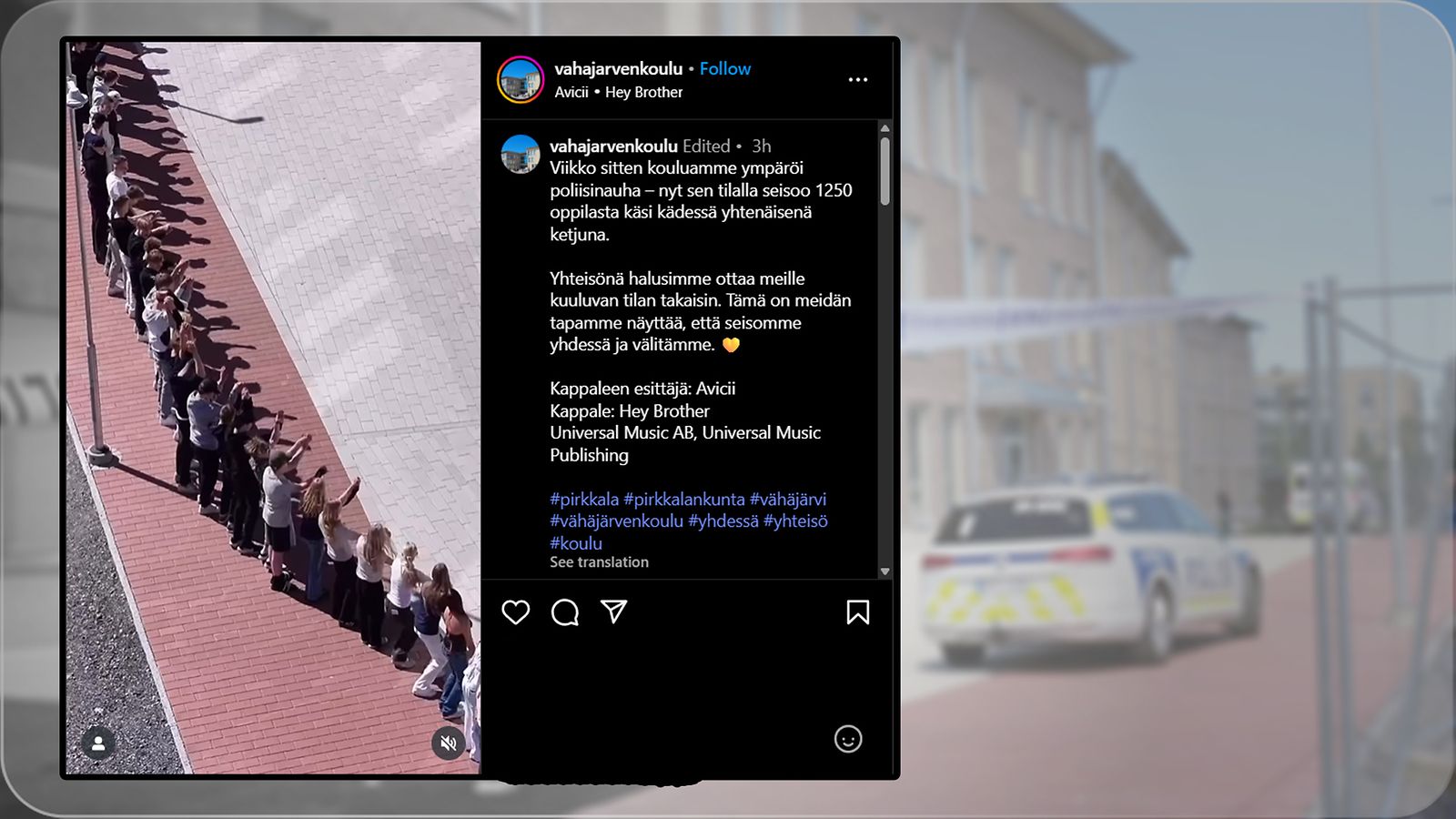 Vähäjärven koulun koskettava somepostaus etukuva