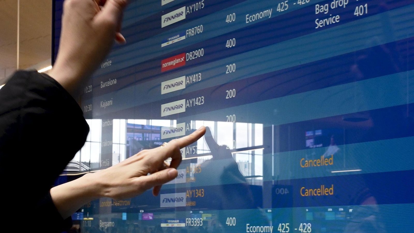 Finnair peruttuja lentoja LK 3.6.2025