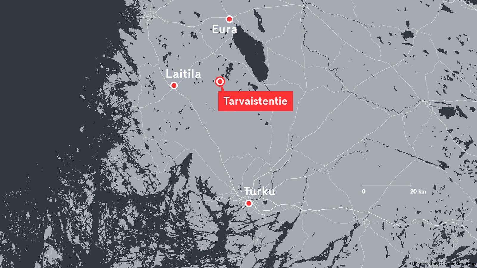 1106 Laitila Tarvaistentie louhos kartta