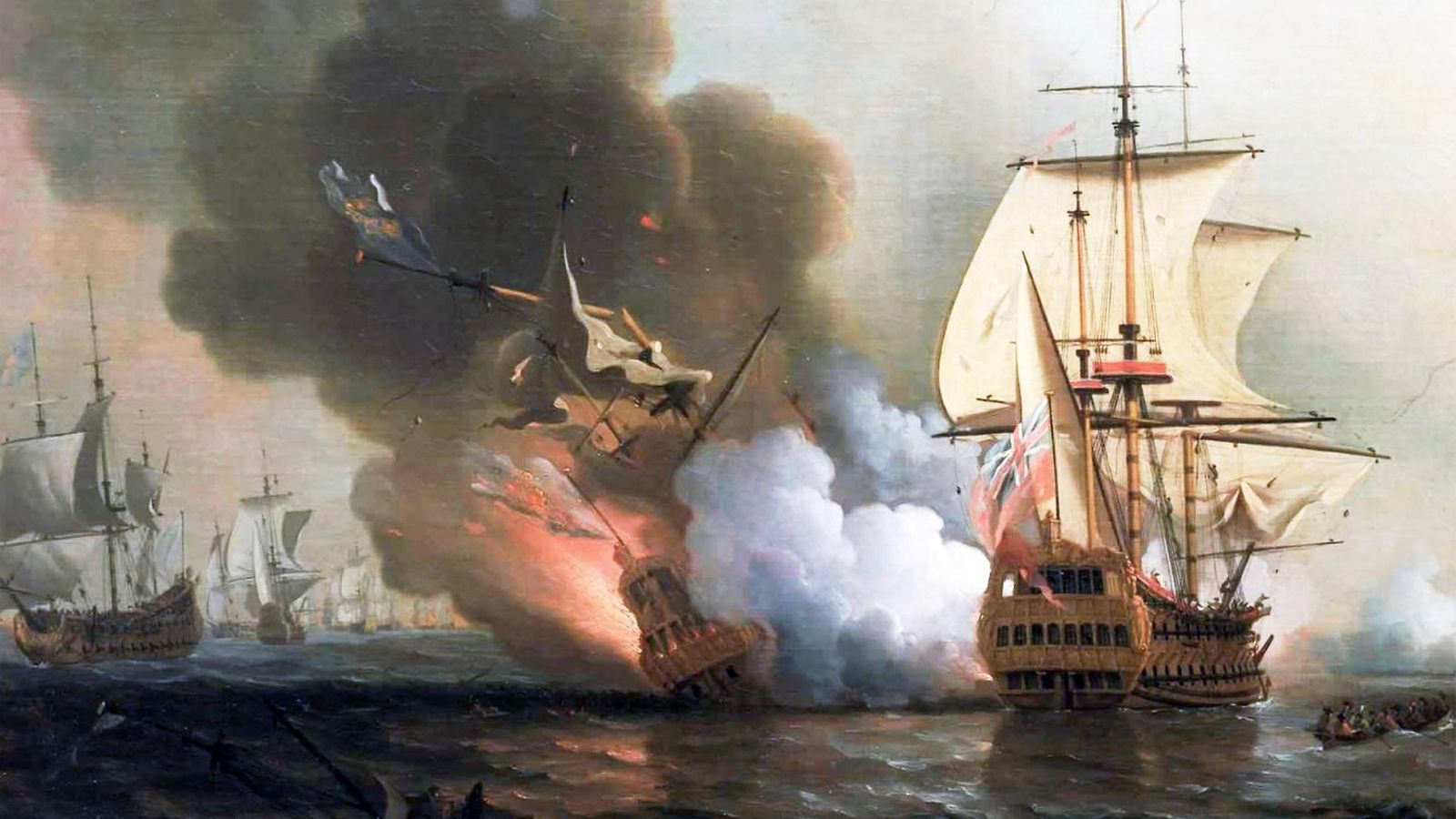 AOP Espanjalainen aarrekaleeri San José räjähti 8. kesäkuuta 1708 törmättyään kapteeni Charles Wagnerin johtamiin kuninkaallisen laivaston aluksiin Cartagenan eteläpuolella Kolumbiassa. Tilanteen ikuisti maalaukseen Samuel Scott.