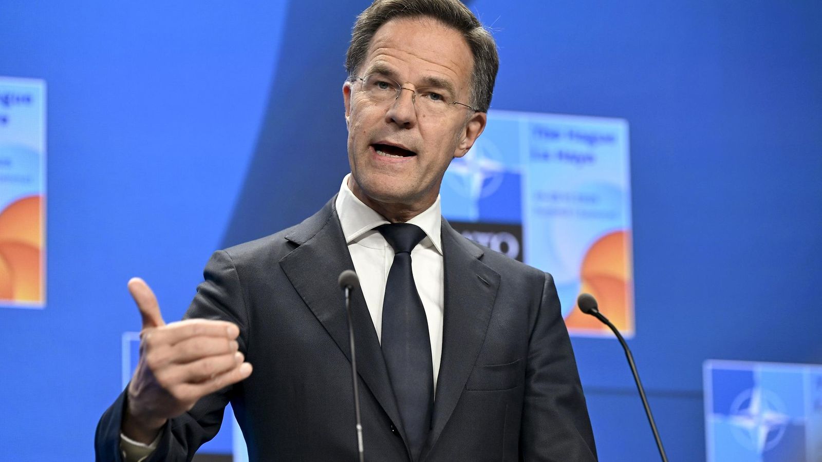Naton pääsihteeri Mark Rutte ennen Naton huippukokousta Haagissa 23. kesäkuuta 2025