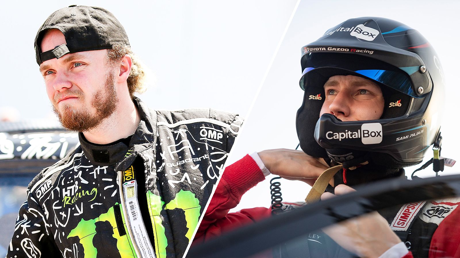 Oliver Solbergin (vas.) ja Sami Pajarin välillä tullaan tekemään vertailua Viron MM-rallissa.