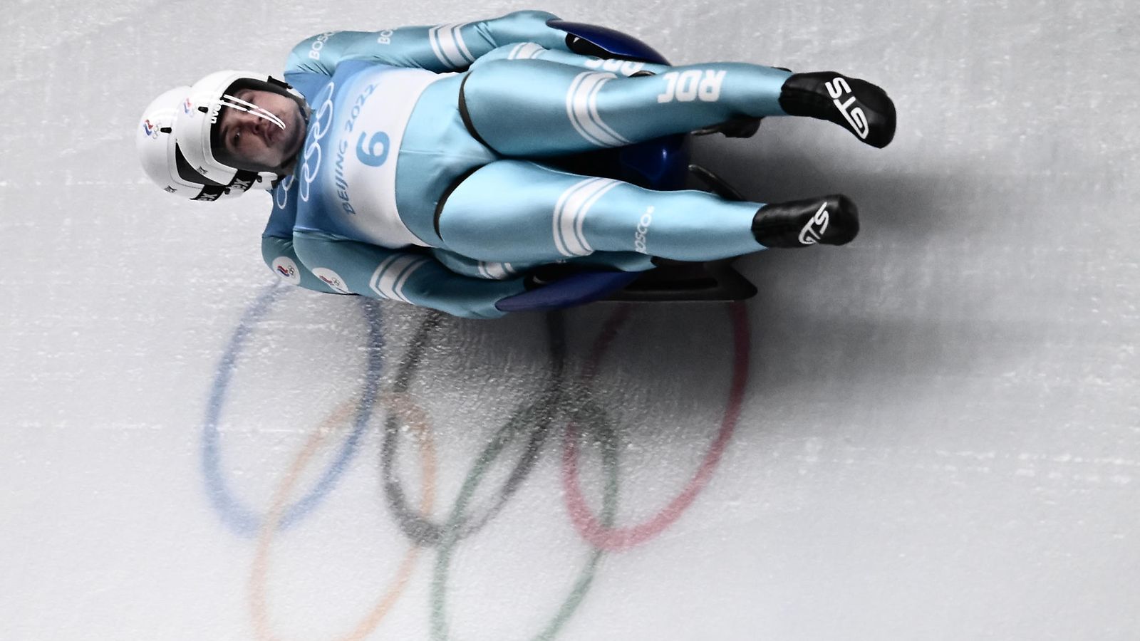 Venäläiskelkkailijoita Pekingin olympialaisissa helmikuussa 2022.