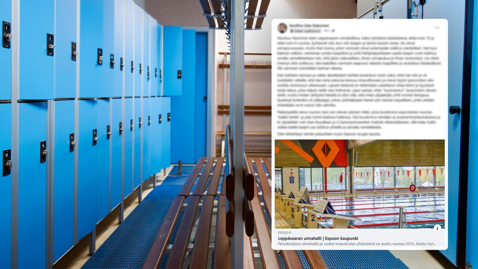 Leppävaaran uimahalli, pukuhuone