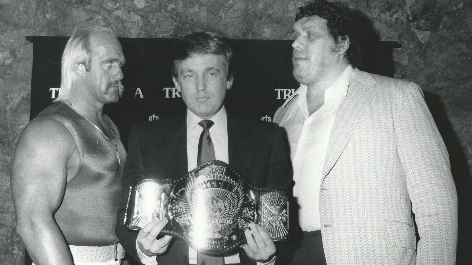 Hulk Hogan, Donald Trump, Andre the Giant 1987