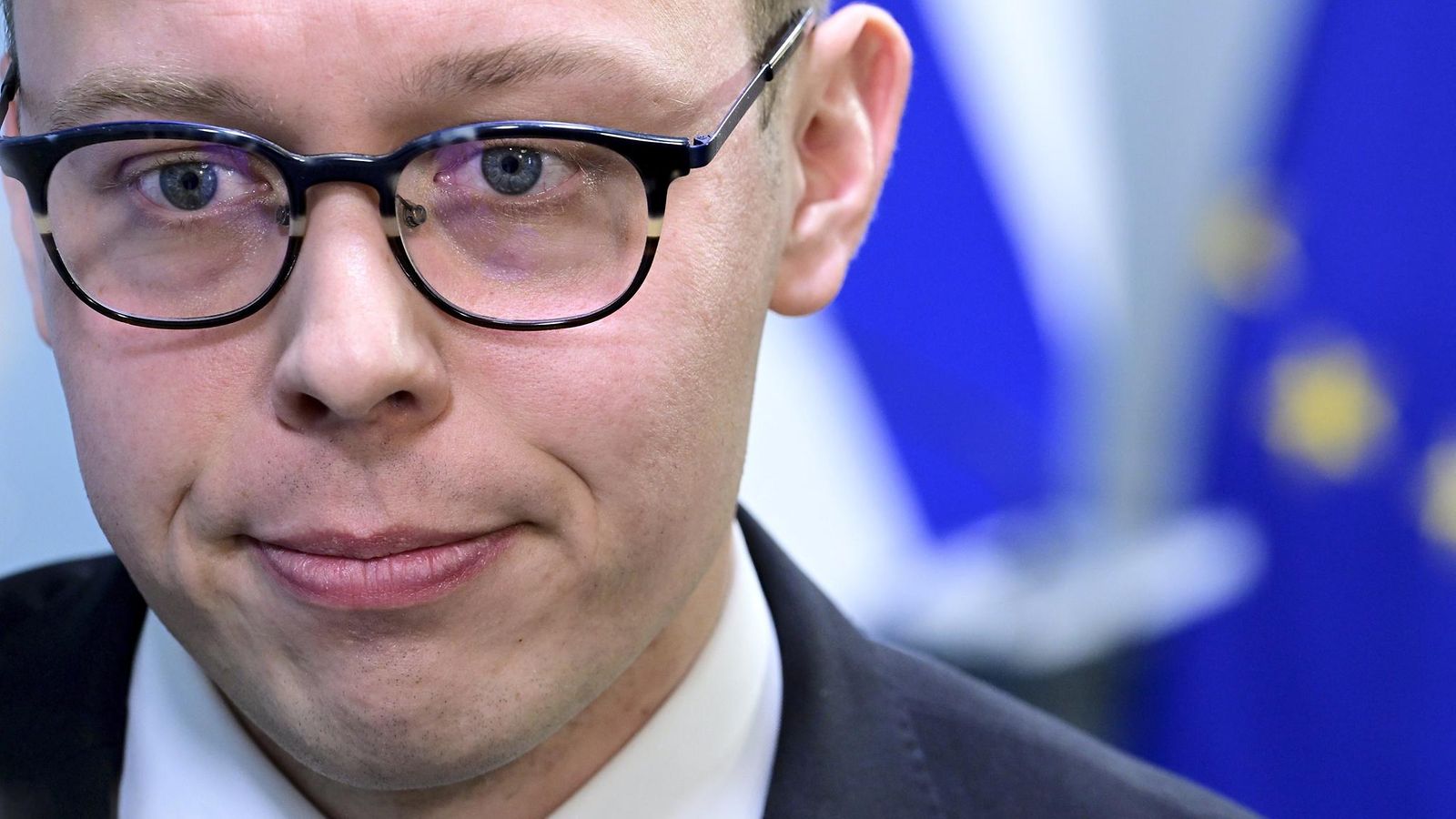Hallituksen uusi työministeri Matias Marttinen tiedotustilaisuudessaan Valtioneuvoston linnassa Helsingissä 6. toukokuuta 2025.