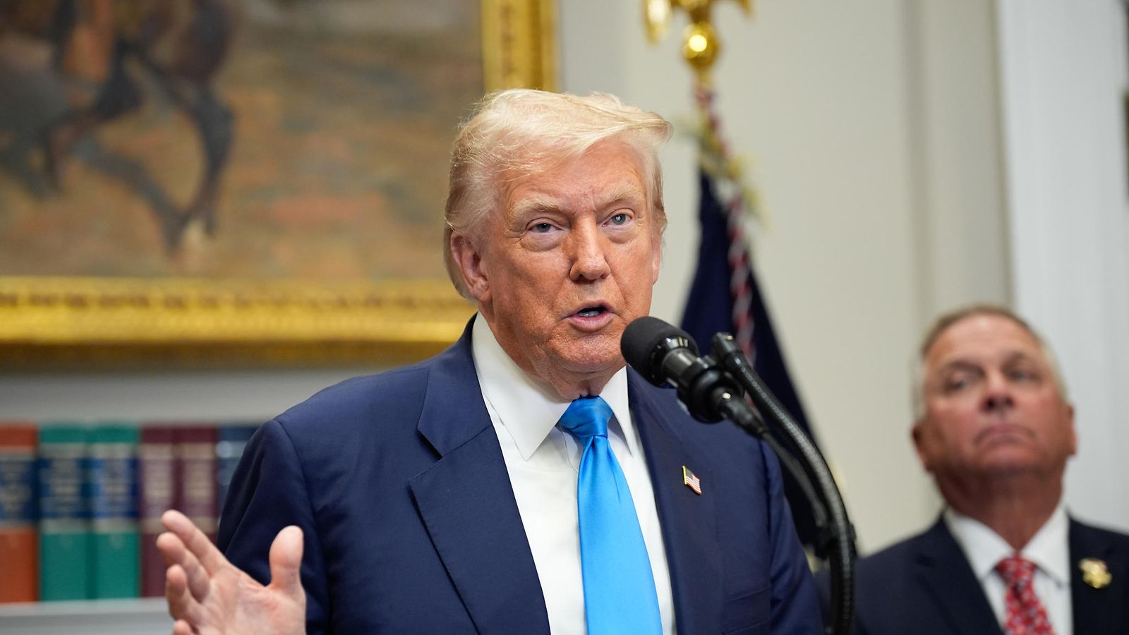 Yhdysvaltain presidentti Donald Trump heinäkuussa 2025