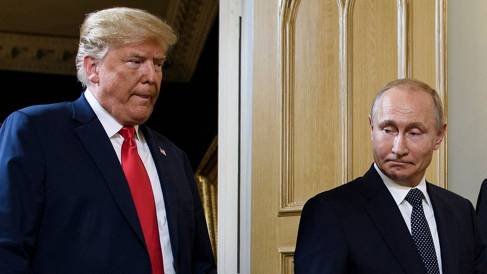 LK 11.8.2025 Presidentti Donald Trump (vas.) ja Venäjän presidentti Vladimir PutinHelsingissä 16. heinäkuuta 2018.