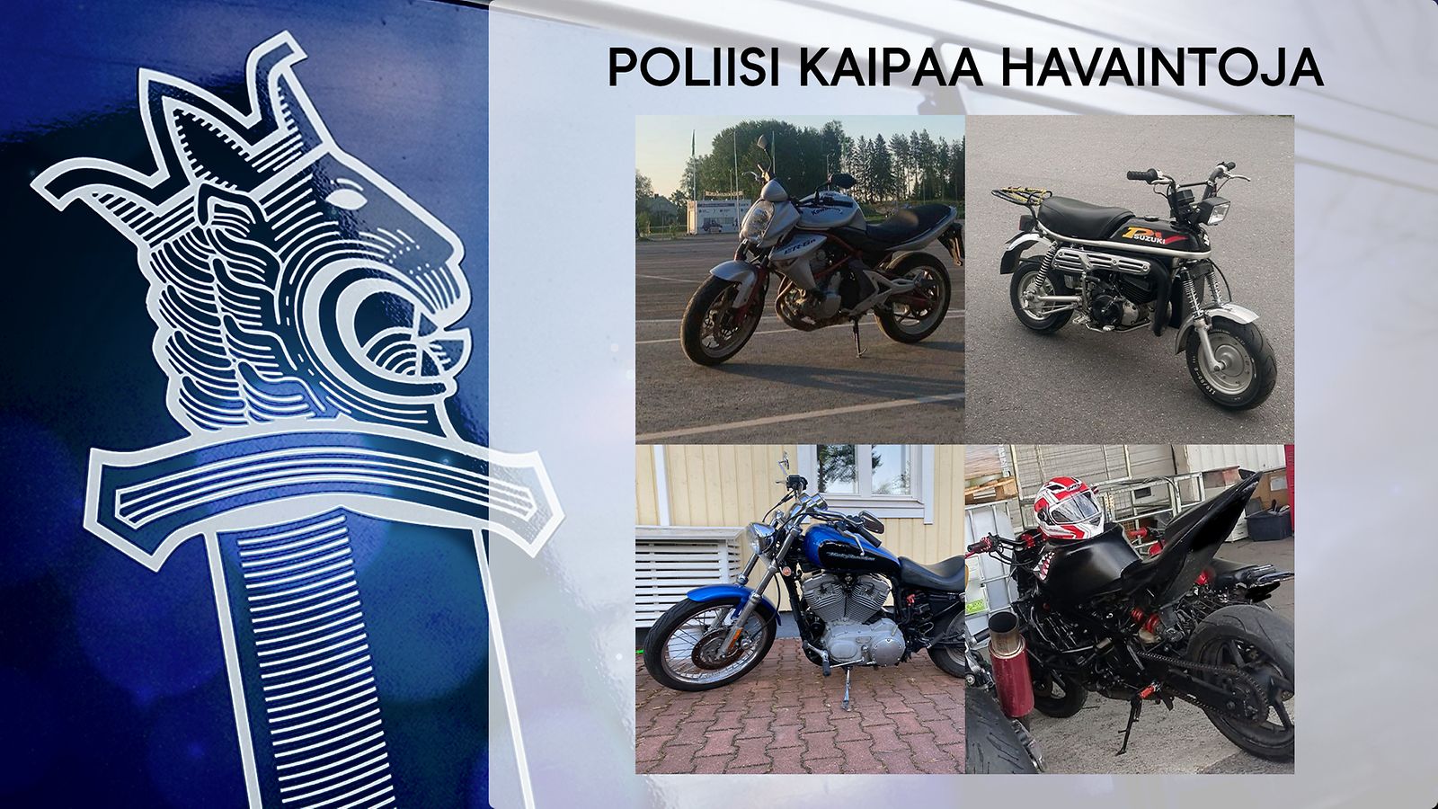 2808 poliisi kaipaa havaintoja varastetut ajoneuvot mopot