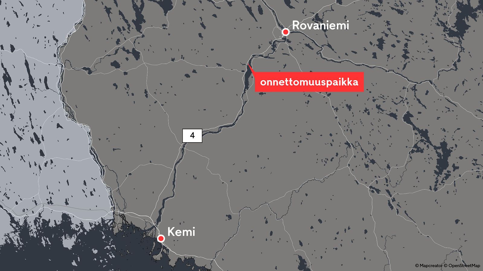0409, rovaniemi, liikenneonnettomuus