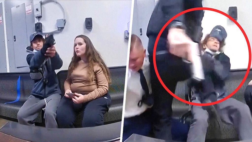 Myymälävaras yritti ampua poliisin kaupan takahuoneessa – video näyttää työntekijän uroteon