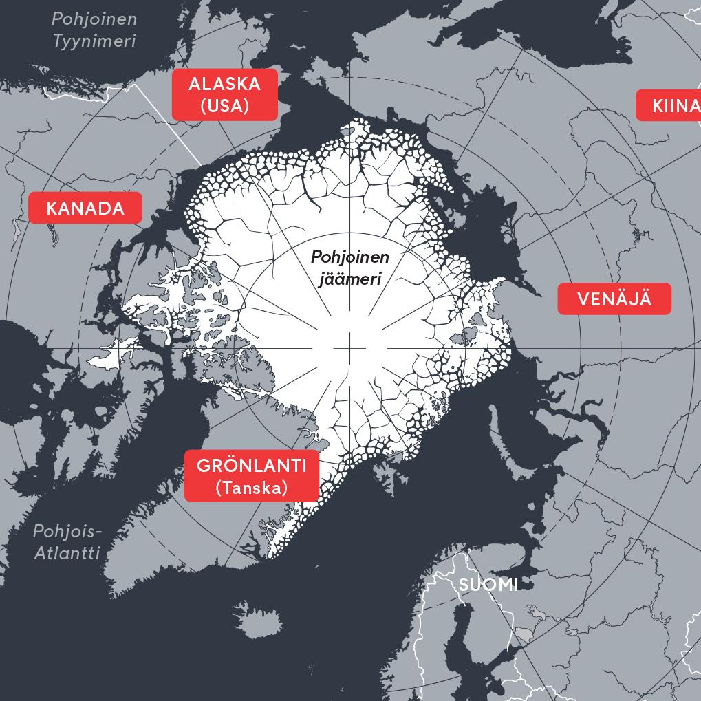 0701 Pohjoisnapa kartta grönlanti