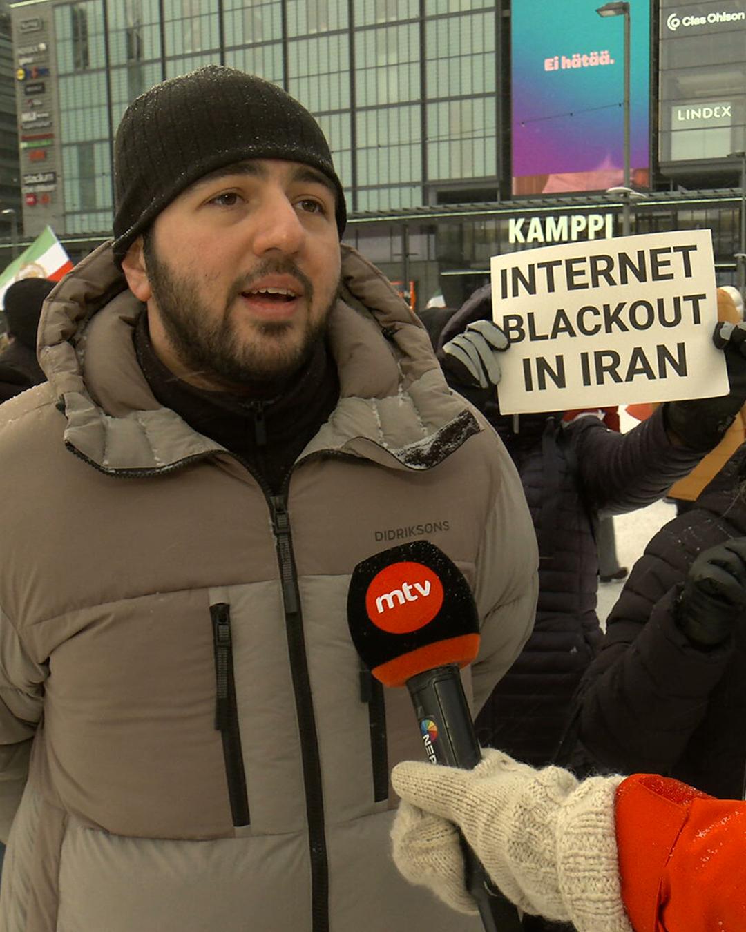 1001 Iran mielenosoitus Helsinki haastattelu 2