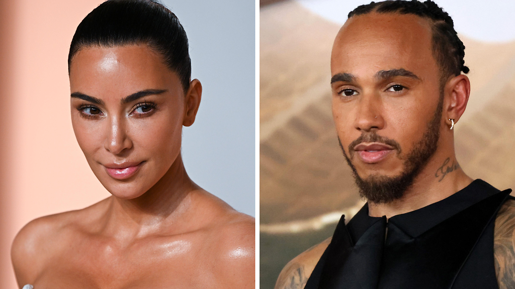 Kim Kardashian ja Lewis Hamilton yhdessä Super Bowlissa