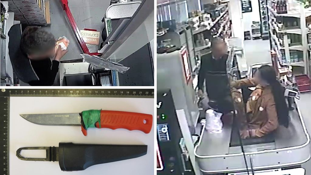 Kassamyyjän kauhunhetket tallentuivat videolle – veitsimies äityi väkivaltaiseksi