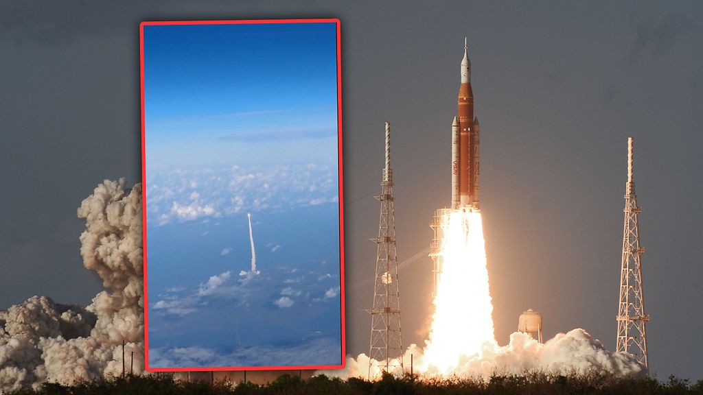 Lentomatkustaja kuvasi historiallisen videon: Artemis 2 syöksyy pilvien läpi