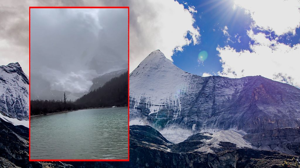 Turistit kuvasivat äimistyttävän näyn: Järkälemäinen lumivyöry pääsi irti Kiinassa