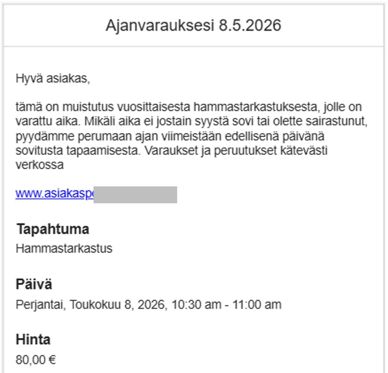 hammasvaraus huijausviesti kyberturvallisuuskeskus