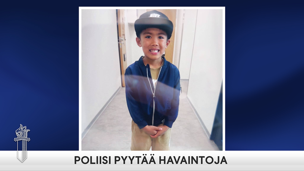 Poliisi pyytää havaintoja kadonneesta 5-vuotiaasta