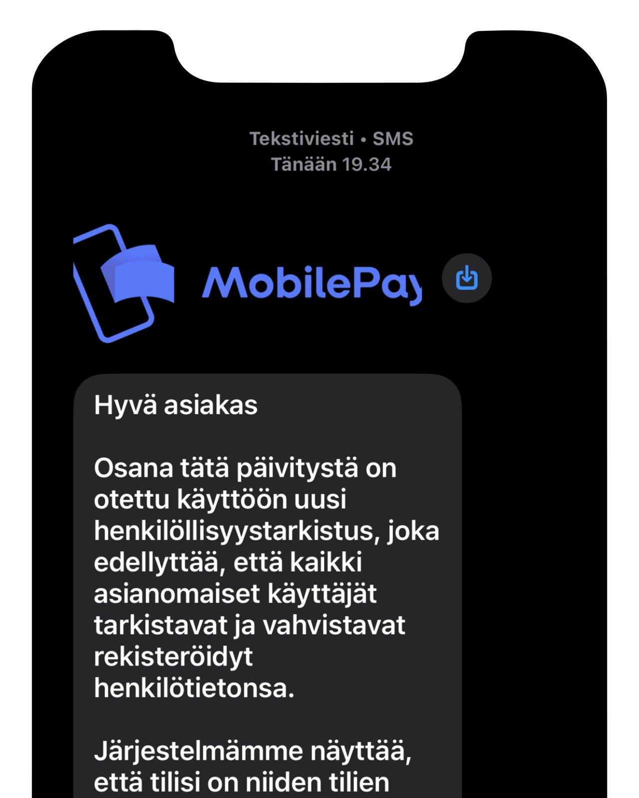 mobilepay01 huijaus kyberturvallisuuskeskus
