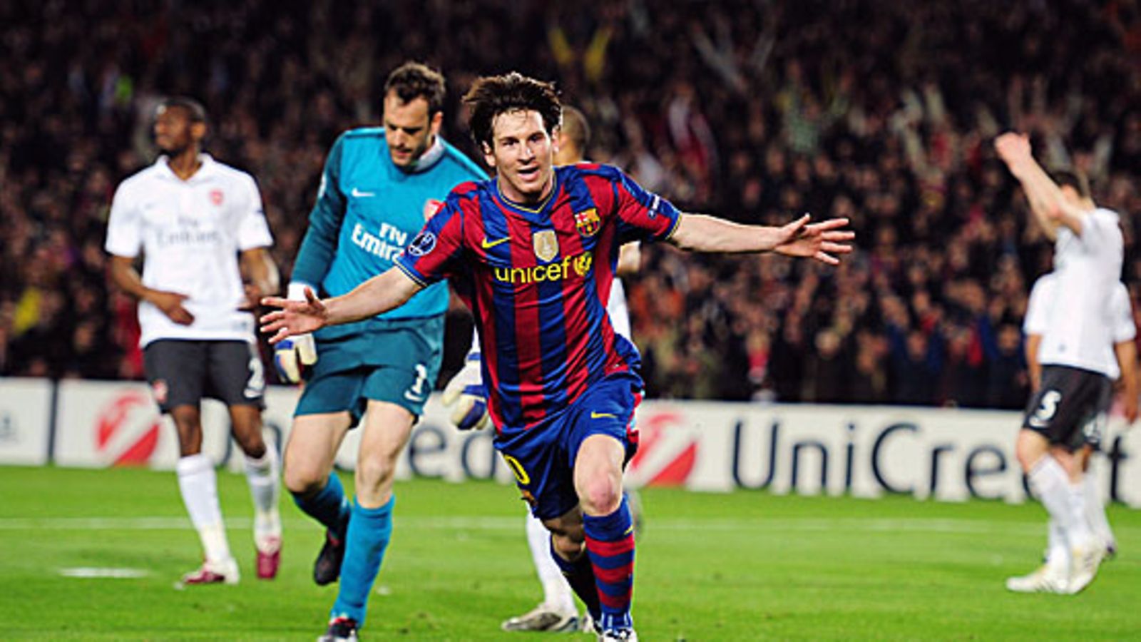 Lionel Messi tuulettaa jälleen maalia. Kuva: Shaun Botterill/GETTY.