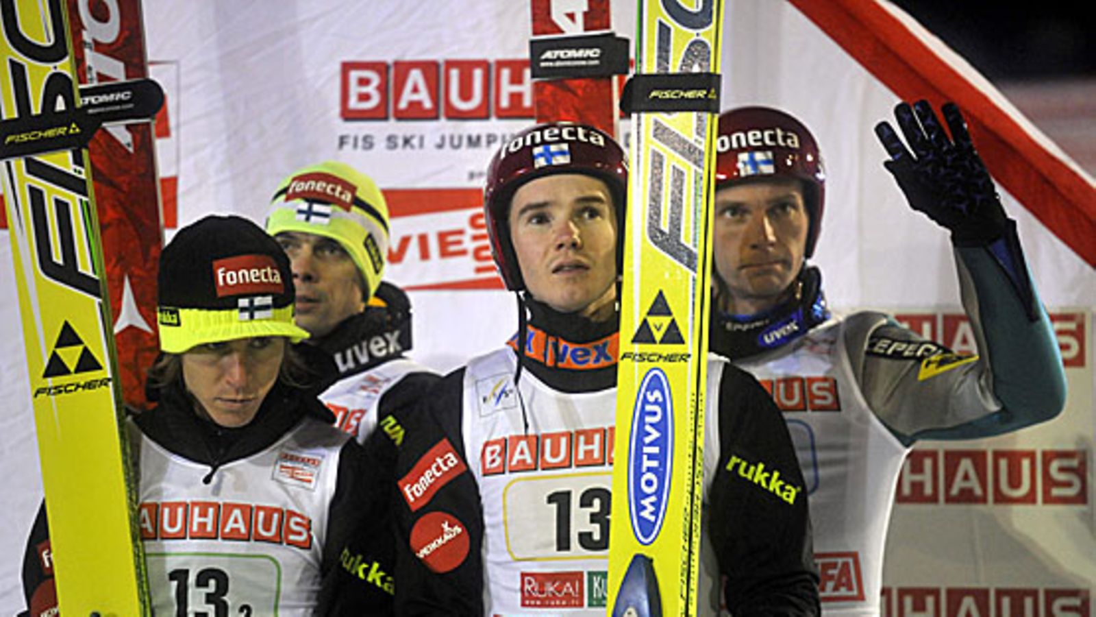 Kalle Keituri, Matti Hautamäki, Harri Olli ja Janne Ahonen, kuva: Antti Aimo-Koivisto/Lehtikuva