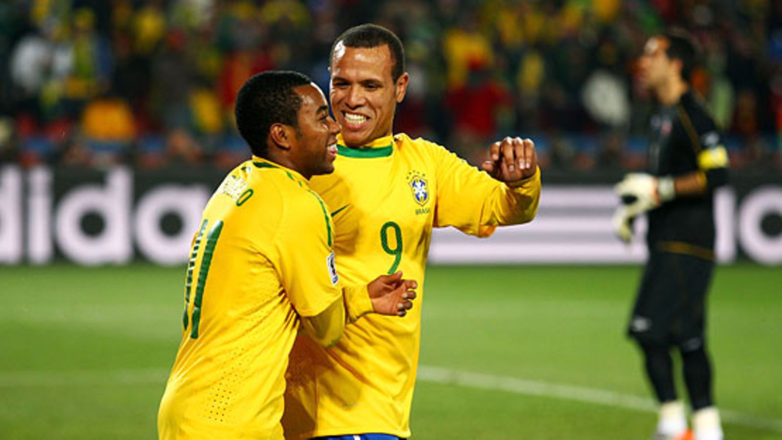 Robinho ja Luis Fabiano, kuva: Richard Heathcote/Getty Images