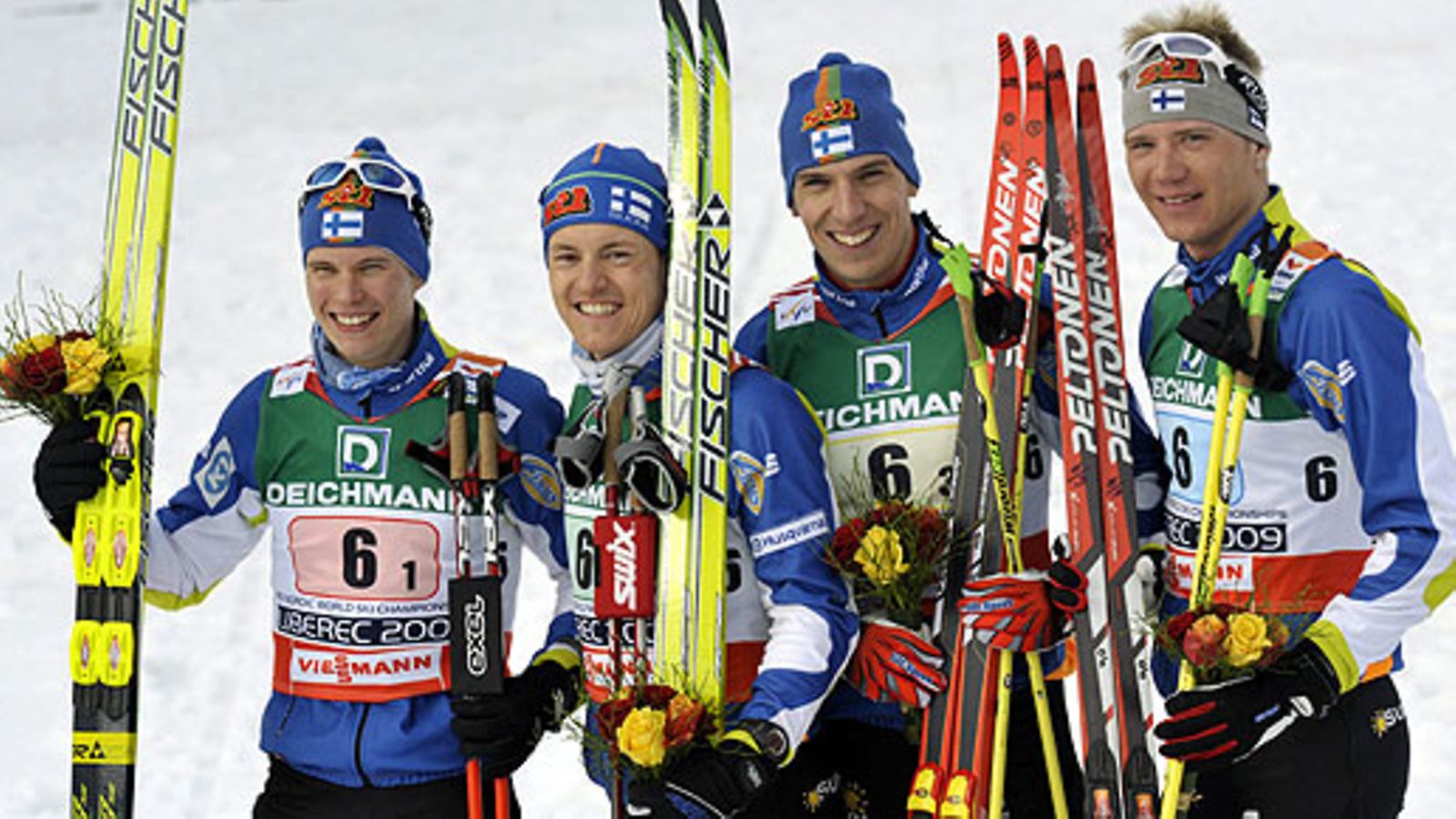 Matti Heikkinen, Sami Jauhojärvi, Teemu Kattilakoski ja Ville Nousiainen, kuva: Lehtikuva/Timo Jaakonaho