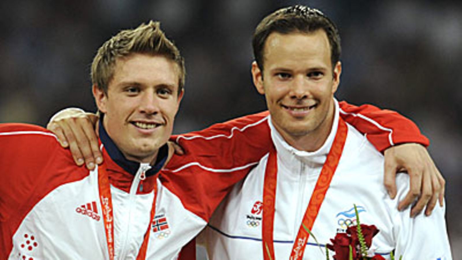 Andreas Thorkildsen ja Tero Pitkämäki, kuva: Martti Kainulainen / Lehtikuva