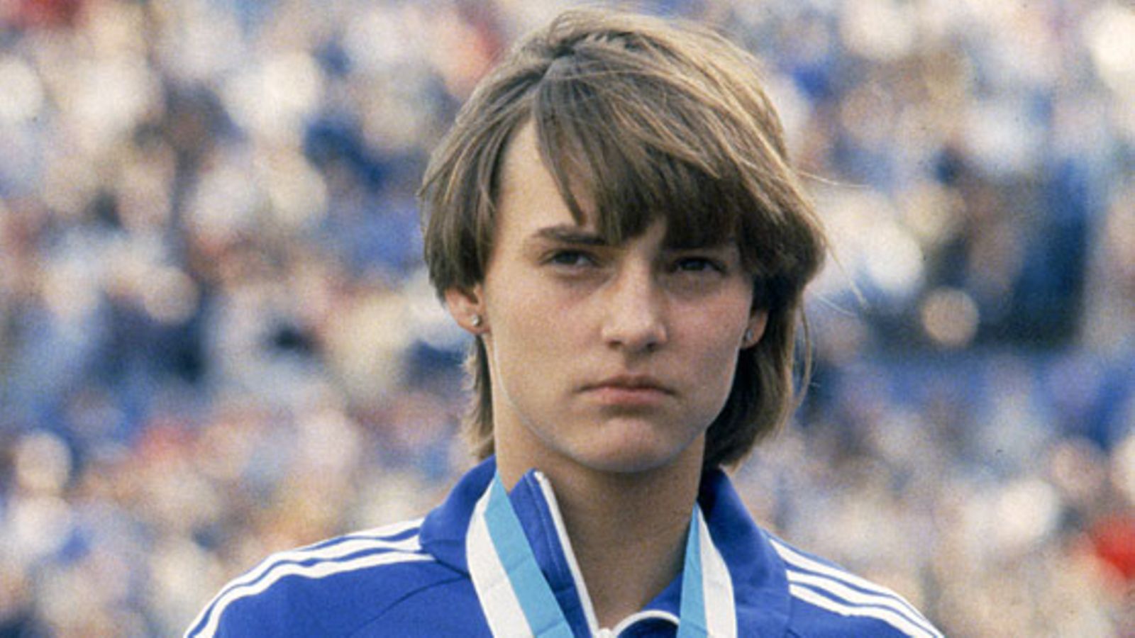 Heike Daute (myöh. Drechsler) Helsingissä 1983, kuva: Hans Paul / Lehtikuva