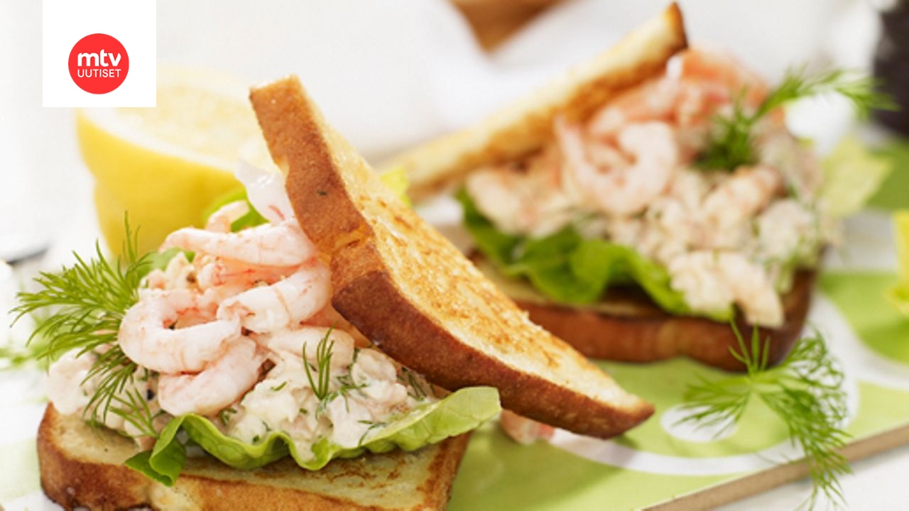 Gluteeniton toast skagen katkarapuleipä
