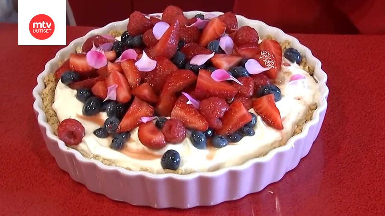 Mascarpone-marjatorttu ilman uunia